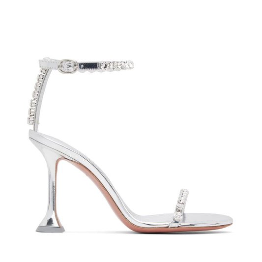 AMINA MUADDI Silver Gigi 95 Heeled Sandals