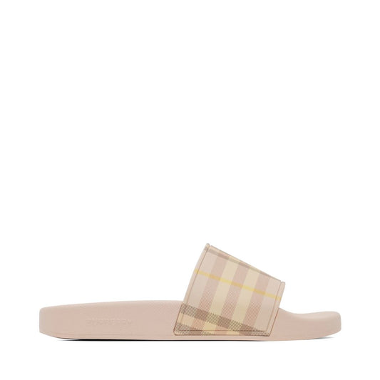 BURBERRY Pink Check Pool Slides