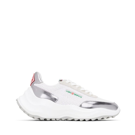CASABLANCA White & Silver Atlantis Sneakers