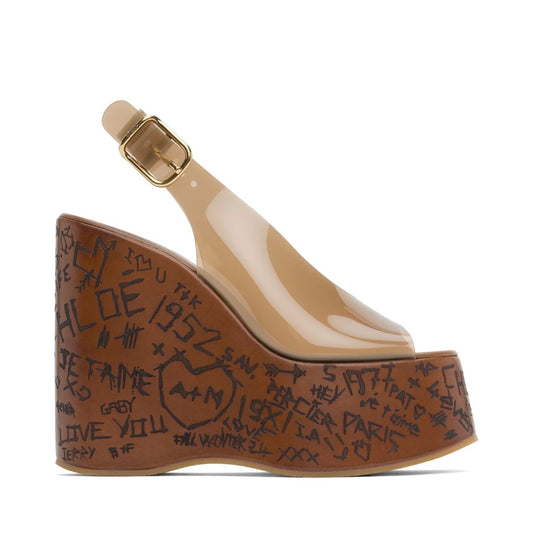 CHLOÉ Brown Maxime Wedge Sandals