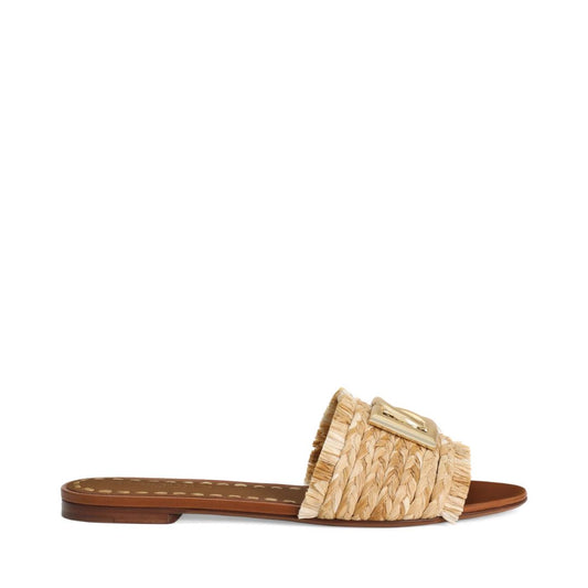 DOLCE&GABBANA Beige Rafia Braided Slipper
