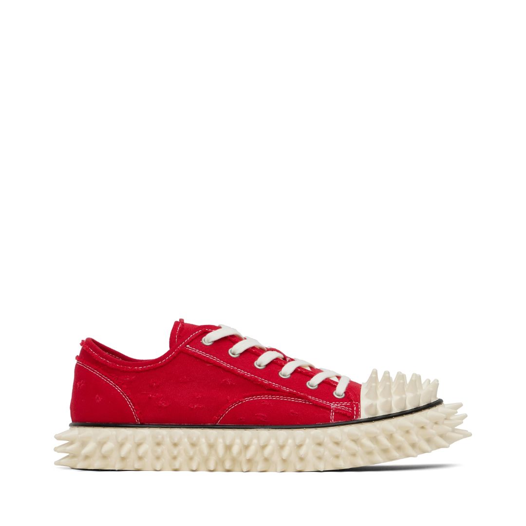 DOUBLET Red Spiky Canvas Sneakers