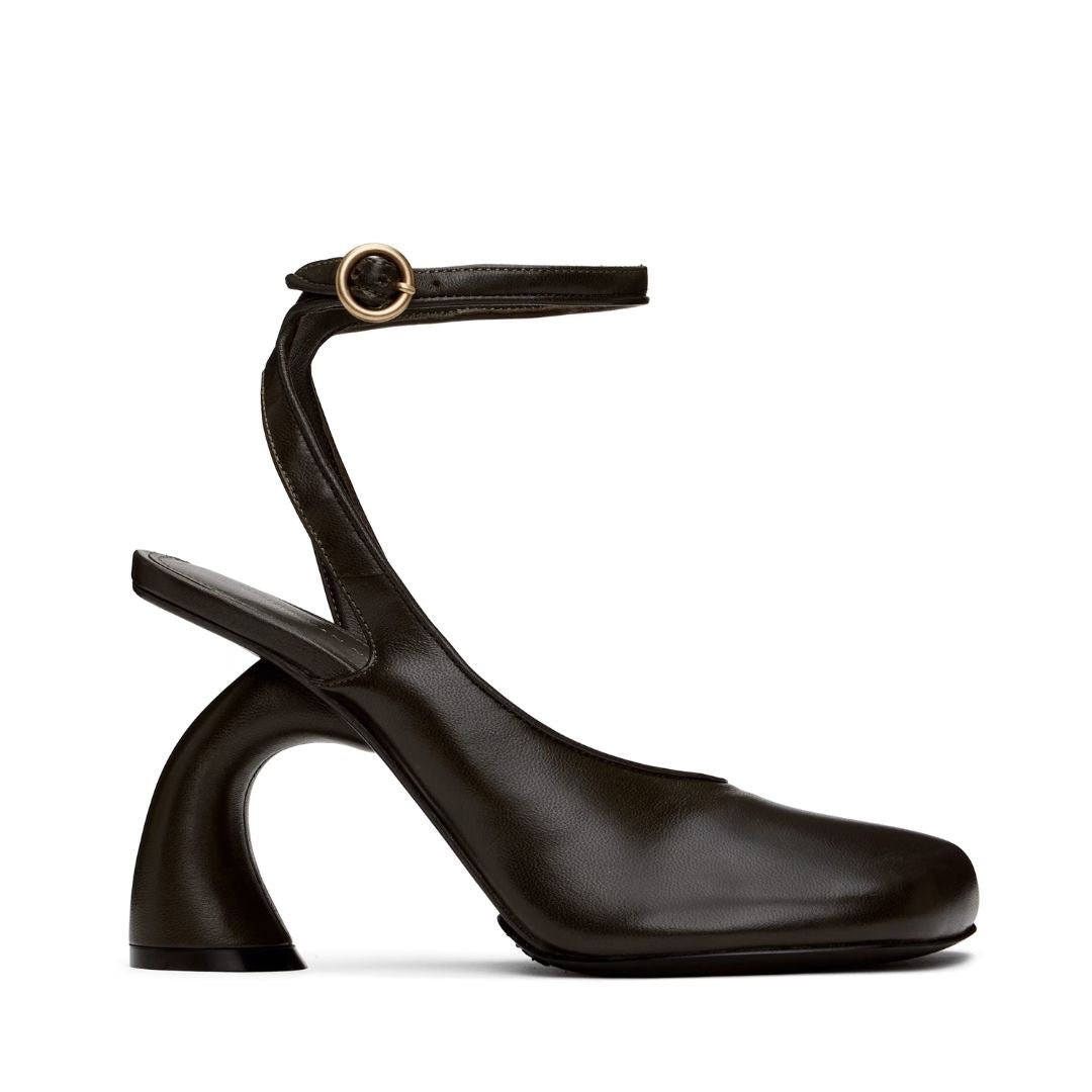 DRIES VAN NOTEN Brown Asymmetrical Heels