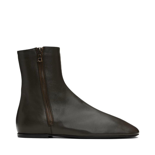 DRIES VAN NOTEN Brown Leather Sock Boots