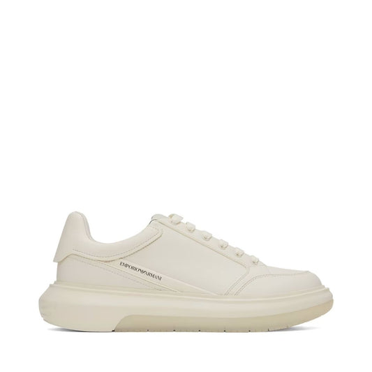 EMPORIO ARMANI White Printed Sneakers