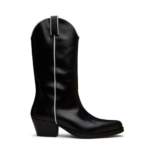 ERNEST W. BAKER Black High Western Boots