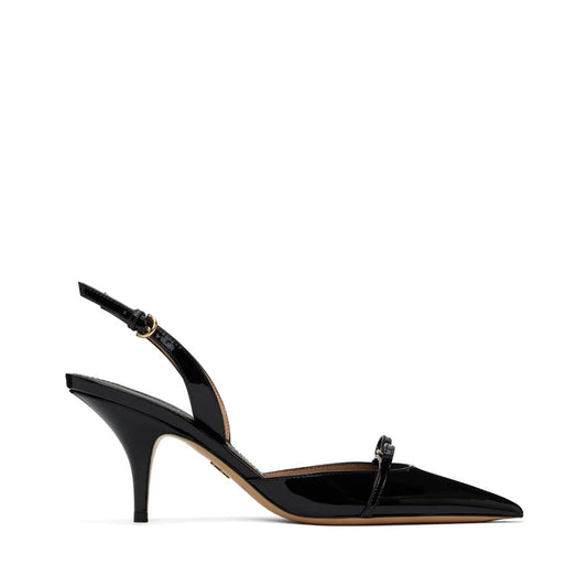 FERRAGAMO Black Mini Bow Slingback Heels
