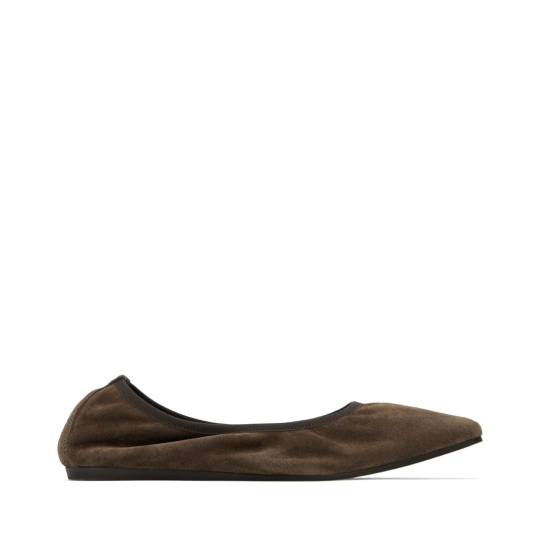 FILIPPA K Brown Rey Suede Ballerina Flats