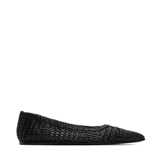 GABRIELA HEARST Black Aurora Braided Ballerina Flats