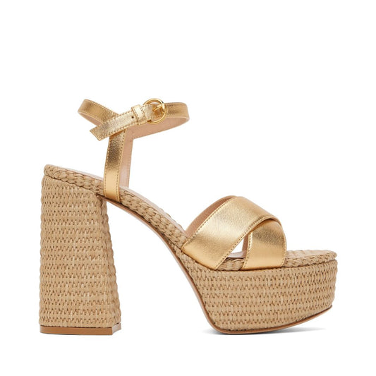 GIANVITO ROSSI Gold Bebe Heeled Sandals