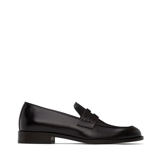GIORGIO ARMANI Black Leather Loafers