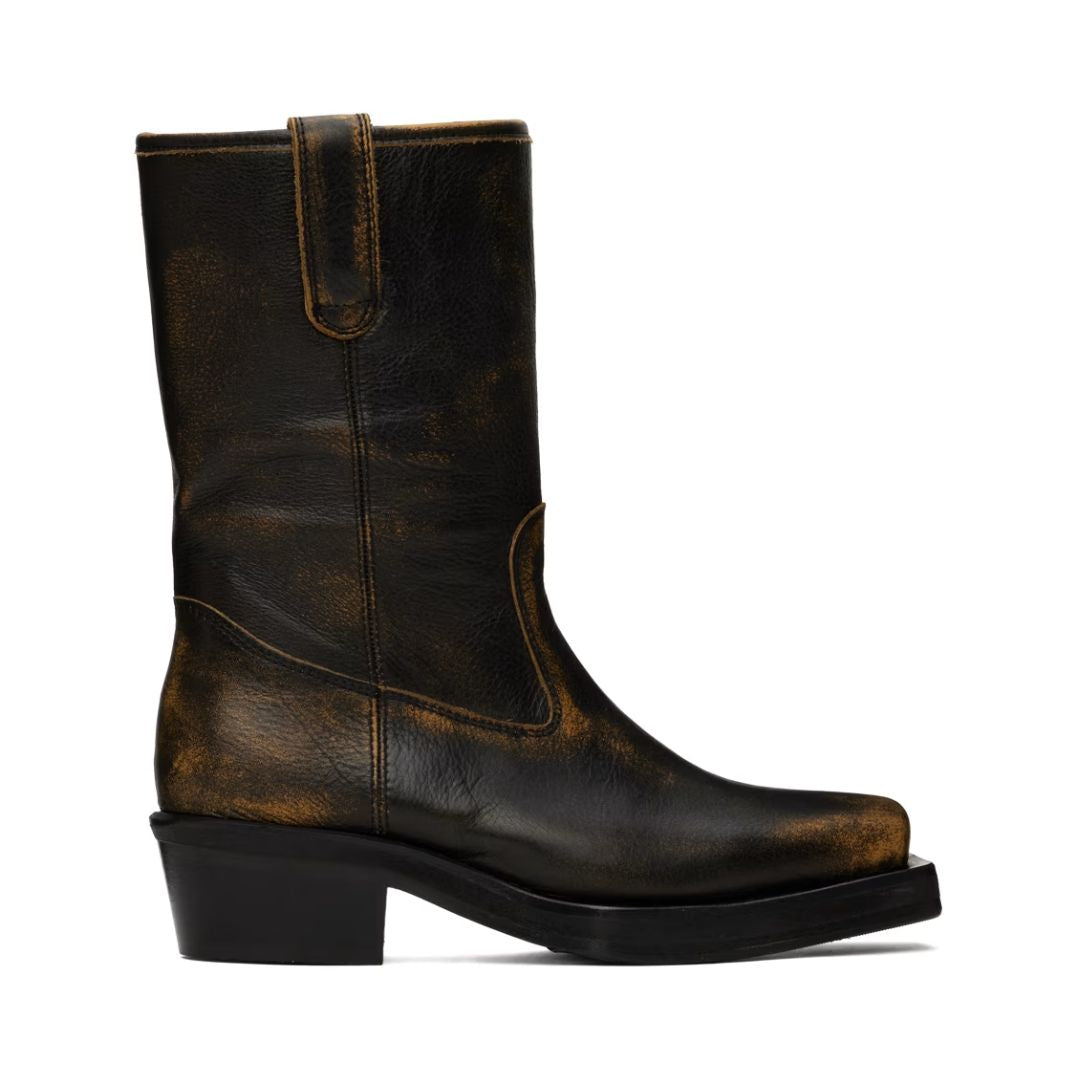 GUESS USA Black Leather Biker Boots
