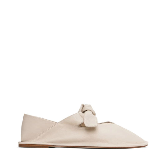 HEREU Off-White Llasada Supple Shiny Ballerina Flats