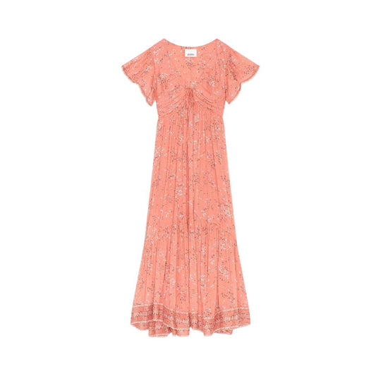 ISABEL MARANT Shell Pink Agathe Long Printed Dress