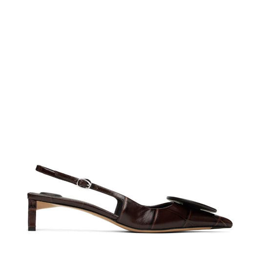 JACQUEMUS Brown La Croisière The low Duelo slingbacks Heels