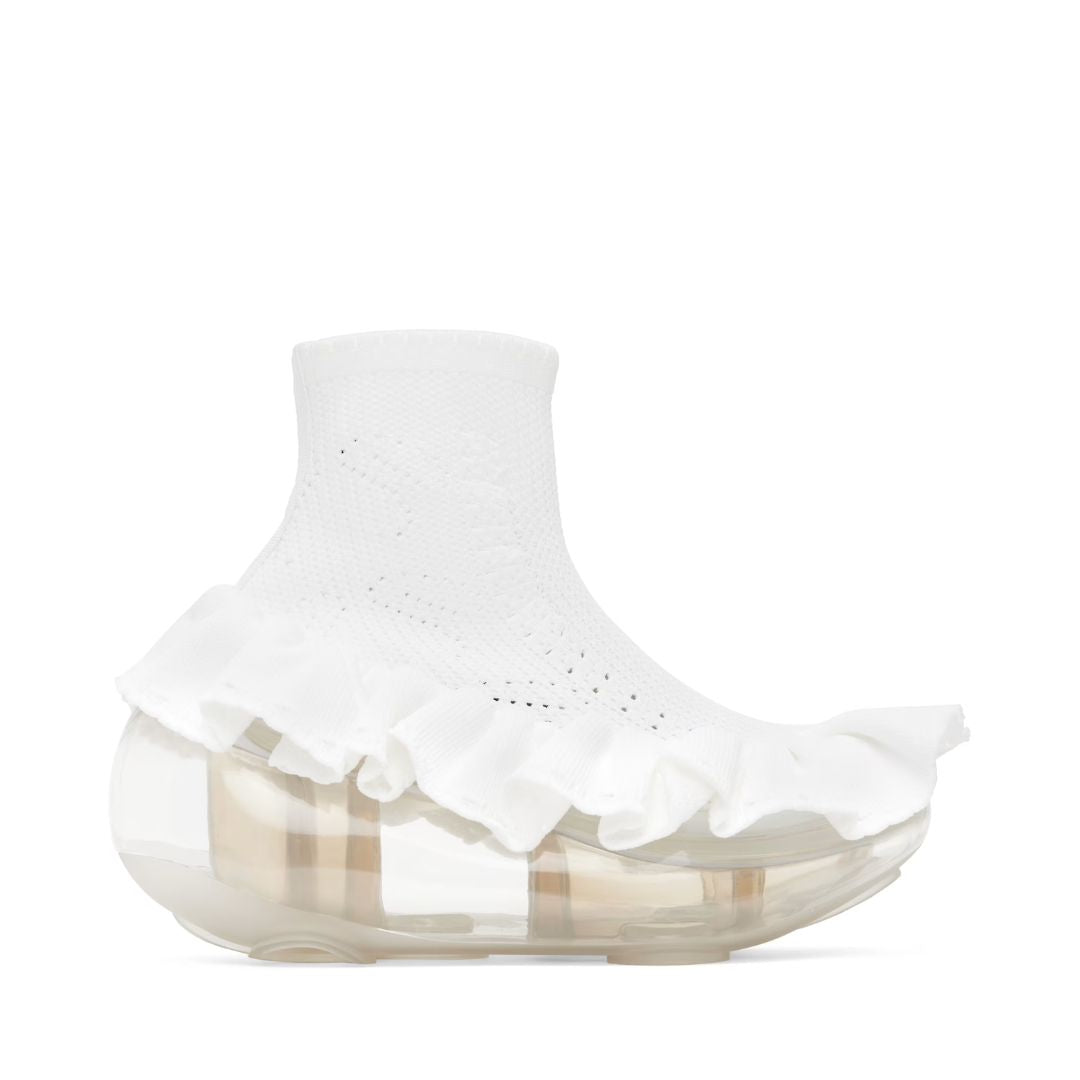 JENNY FAX White Ribbon Moon Ballerina Sneakers