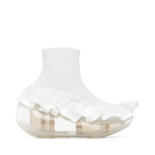 JENNY FAX White Ribbon Moon Ballerina Sneakers