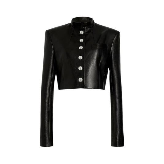 KHAITE Black Samuelson Leather Jacket