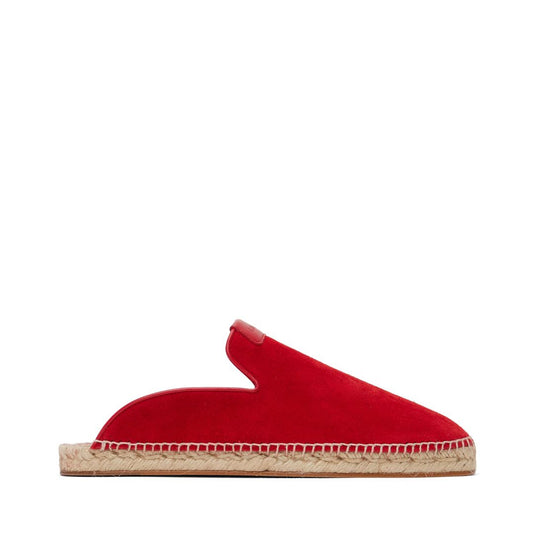 LANVIN Red Dorma Leather Espadrille Loafers