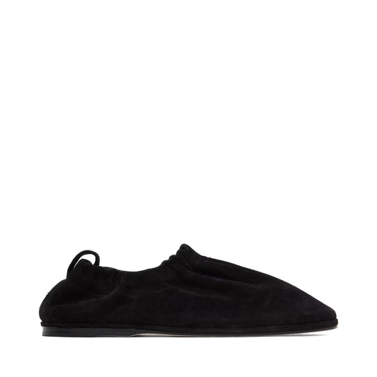 LAUREN MANOOGIAN Black Suede Banded Ballerina Flats