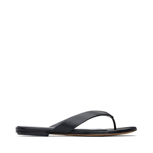 LE MONDE BERYL Black Leather Thong Sandals