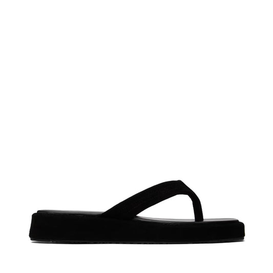 LE17SEPTEMBRE Black Leather Flip Flops