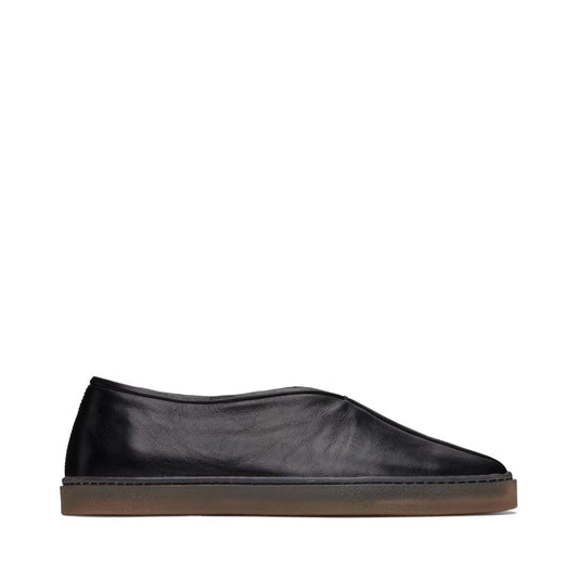 LEMAIRE Black Linoleum Piped Loafers