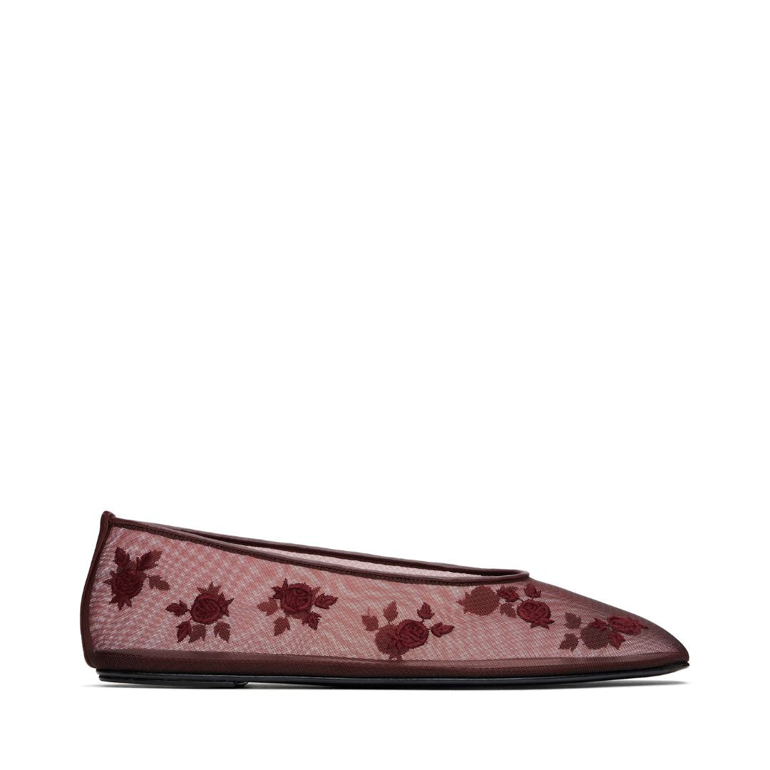 MAGDA BUTRYM Burgundy Mesh Ballerina Flats