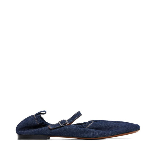 MAISON KITSUNÉ Blue Denim Ballerina Flats