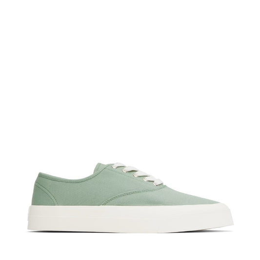 MAISON KITSUNÉ Green Canvas Lace-Up Sneakers
