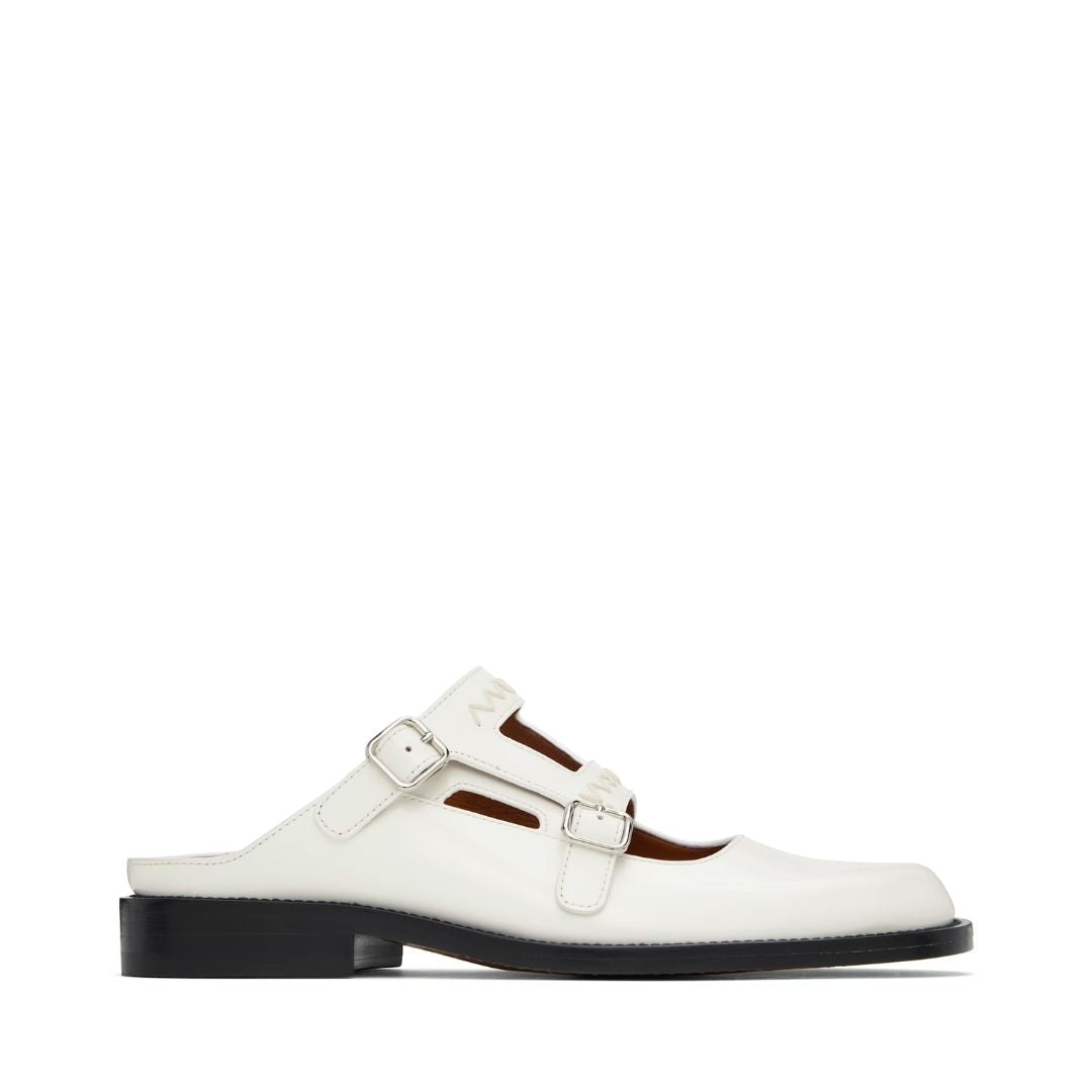 MARNI White Bambi 3.0 Double Buckle Loafers