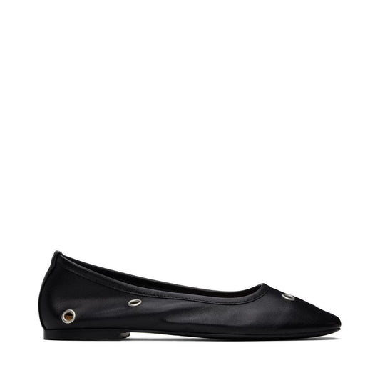 MFPEN Black Eyelet Ballerina Flats