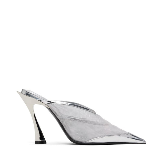 MUGLER Silver Mesh Fang 95 Heels