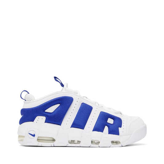 NIKE White & Blue Air More Uptempo Low Sneakers