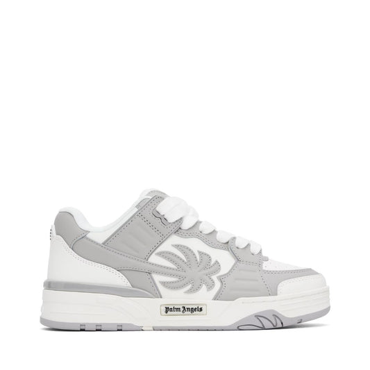 PALM ANGELS White & Gray Venice Leather Sneakers