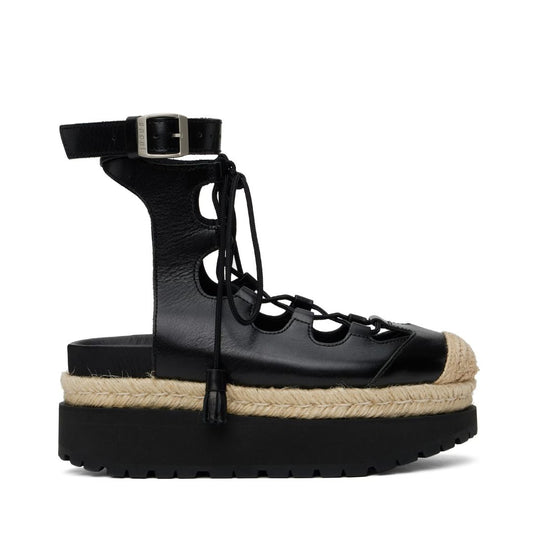 SACAI Black Ghillie Heeled Sandals