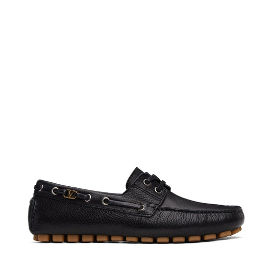 VALENTINO GARAVANI Black Driver Fastaway Buffalo Loafers