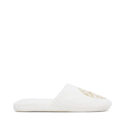 VERSACE UNDERWEAR White & Gold Medusa Gala Slippers