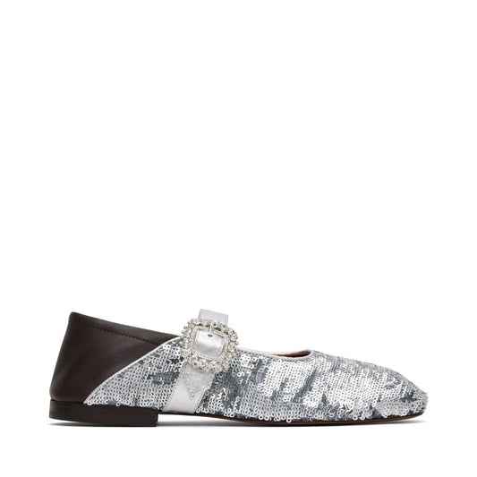 WALES BONNER Silver & Brown Glide Ballerina Flats