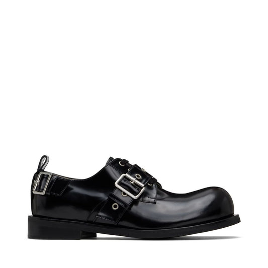 WE11DONE Black Balloon Strap Derbys